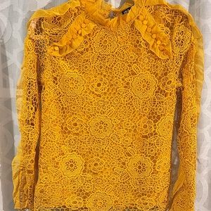 Beautiful Lace Mustard Long Sleeve